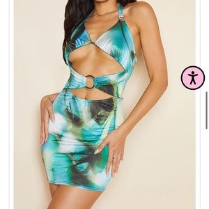 Blue abstract bodycon PLT dress 
 NWT size 0 
Stretchy